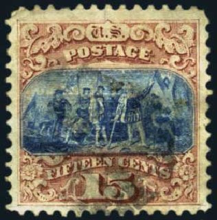 US Stamp Values Scott 118 - 15c 1869 Pictorial Columbus. Harmer-Schau Auction Galleries, May 2012, Sale 93, Lot 274