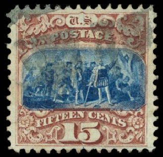 Price of US Stamp Scott Catalog # 118: 1869 15c Pictorial Columbus. Daniel Kelleher Auctions, Sep 2013, Sale 639, Lot 1044