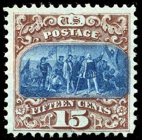 Cost of US Stamps Scott 118 - 1869 15c Pictorial Columbus. Matthew Bennett International, Feb 2012, Sale 340, Lot 225