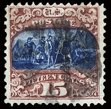 US Stamp Prices Scott Catalog #118 - 1869 15c Pictorial Columbus. Cherrystone Auctions, Nov 2010, Sale 201011, Lot 105