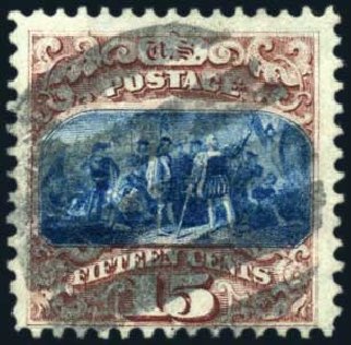 Costs of US Stamps Scott 118: 1869 15c Pictorial Columbus. Harmer-Schau Auction Galleries, Oct 2010, Sale 87, Lot 145