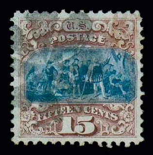 US Stamp Price Scott Cat. # 118 - 1869 15c Pictorial Columbus. Matthew Bennett International, Dec 2007, Sale 323, Lot 302