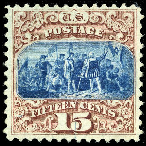 US Stamp Values Scott Catalogue #118 - 15c 1869 Pictorial Columbus. Matthew Bennett International, Feb 2012, Sale 340, Lot 222