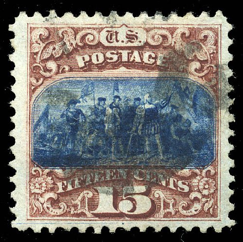 Value of US Stamps Scott Catalog 118 - 15c 1869 Pictorial Columbus. Matthew Bennett International, May 2014, Sale 350, Lot 212