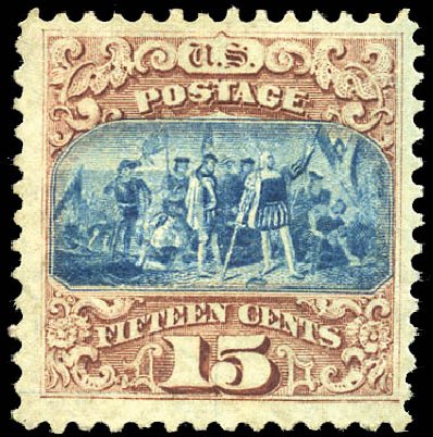 US Stamps Value Scott Catalog 118 - 15c 1869 Pictorial Columbus. Matthew Bennett International, Sep 2011, Sale 338, Lot 1793