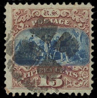 Costs of US Stamp Scott Catalog # 118: 15c 1869 Pictorial Columbus. Daniel Kelleher Auctions, Jan 2012, Sale 628, Lot 283