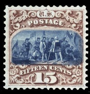 Costs of US Stamp Scott Catalogue # 118: 15c 1869 Pictorial Columbus. Cherrystone Auctions, Mar 2008, Sale 200803, Lot 146