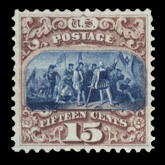 US Stamp Value Scott Catalog # 118: 1869 15c Pictorial Columbus. Cherrystone Auctions, Mar 2010, Sale 201003, Lot 96