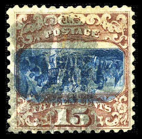 Values of US Stamp Scott Cat. # 119 - 15c 1869 Pictorial Columbus. Matthew Bennett International, Feb 2012, Sale 340, Lot 227