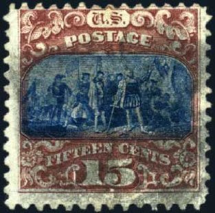 US Stamps Prices Scott Cat. #119: 1869 15c Pictorial Columbus. Harmer-Schau Auction Galleries, Mar 2011, Sale 89, Lot 167
