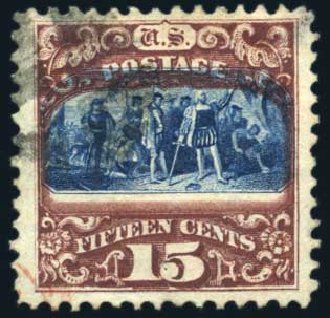 Costs of US Stamp Scott Cat. #119 - 15c 1869 Pictorial Columbus. Harmer-Schau Auction Galleries, Aug 2011, Sale 90, Lot 1278