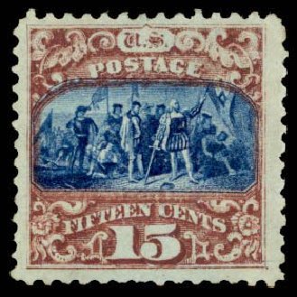 Value of US Stamps Scott Cat. #119: 1869 15c Pictorial Columbus. Daniel Kelleher Auctions, Apr 2013, Sale 636, Lot 138