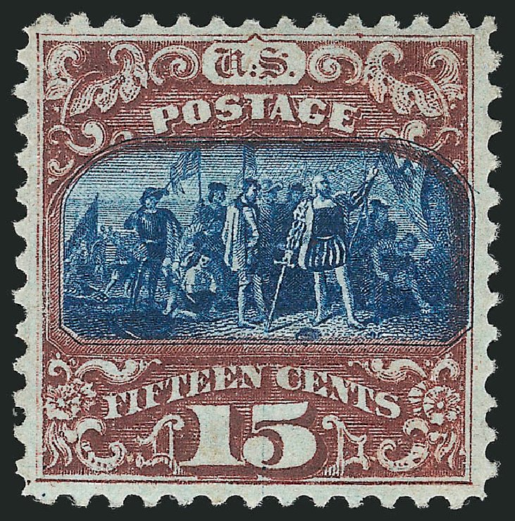 US Stamp Values Scott Cat. 119 - 1869 15c Pictorial Columbus. Robert Siegel Auction Galleries, Apr 2015, Sale 1096, Lot 229