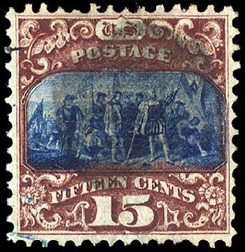 US Stamps Value Scott # 119 - 1869 15c Pictorial Columbus. Cherrystone Auctions, Apr 2010, Sale 201004, Lot 150
