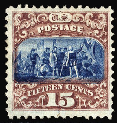 US Stamp Prices Scott Catalog 119 - 15c 1869 Pictorial Columbus. Cherrystone Auctions, Jun 2012, Sale 201206, Lot 70