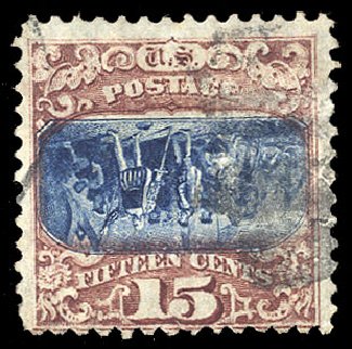 Value of US Stamps Scott Catalogue # 119: 15c 1869 Pictorial Columbus. Cherrystone Auctions, Sep 2012, Sale 201209, Lot 60