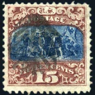 Prices of US Stamps Scott Cat. #119 - 15c 1869 Pictorial Columbus. Harmer-Schau Auction Galleries, Oct 2010, Sale 87, Lot 150
