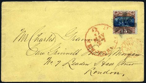 Values of US Stamp Scott Cat. #119 - 15c 1869 Pictorial Columbus. Harmer-Schau Auction Galleries, Aug 2011, Sale 90, Lot 1280