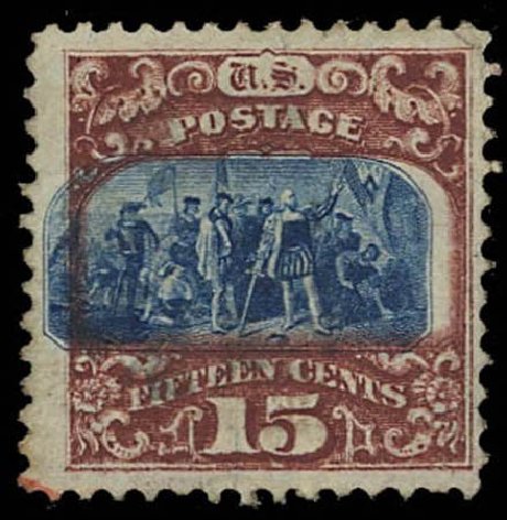 US Stamp Prices Scott Cat. # 119 - 15c 1869 Pictorial Columbus. Daniel Kelleher Auctions, Oct 2011, Sale 626, Lot 140