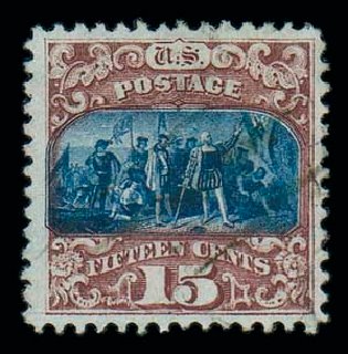Value of US Stamp Scott Cat. # 119 - 1869 15c Pictorial Columbus. Matthew Bennett International, Dec 2007, Sale 325, Lot 1604