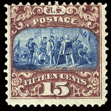 Values of US Stamps Scott Catalogue #119: 15c 1869 Pictorial Columbus. Cherrystone Auctions, Mar 2009, Sale 200903, Lot 114