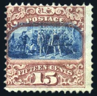 Prices of US Stamp Scott #119: 1869 15c Pictorial Columbus. Harmer-Schau Auction Galleries, Jun 2008, Sale 78, Lot 1355