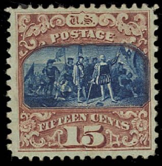US Stamp Price Scott Catalogue #119 - 15c 1869 Pictorial Columbus. Daniel Kelleher Auctions, Jan 2012, Sale 628, Lot 285