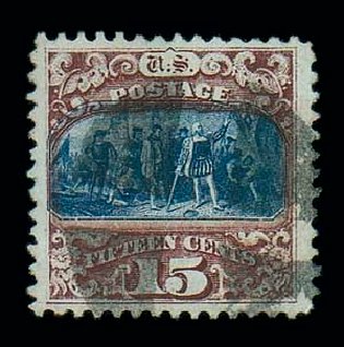 Values of US Stamp Scott Catalog # 119: 1869 15c Pictorial Columbus. Matthew Bennett International, Jun 2007, Sale 319, Lot 1162
