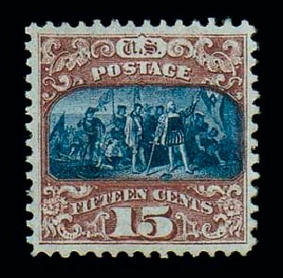 Cost of US Stamp Scott Cat. # 119: 15c 1869 Pictorial Columbus. Matthew Bennett International, Dec 2007, Sale 325, Lot 1602