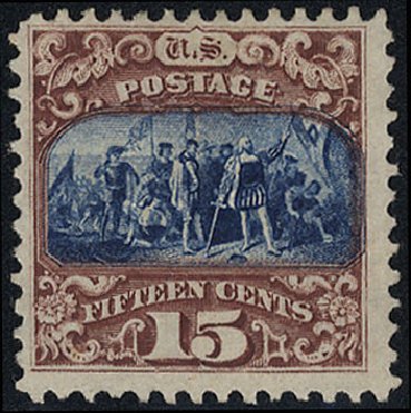 Values of US Stamps Scott Catalogue #119: 15c 1869 Pictorial Columbus. Cherrystone Auctions, May 2008, Sale 200805, Lot 152