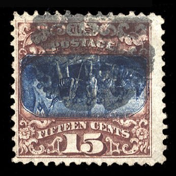 Value of US Stamp Scott Catalogue 119: 1869 15c Pictorial Columbus. Cherrystone Auctions, Oct 2011, Sale 201110, Lot 2