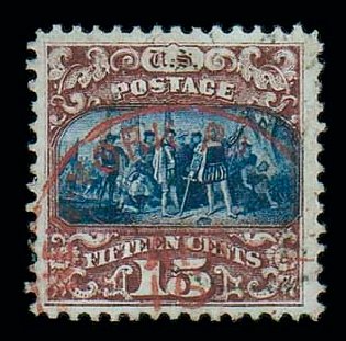 Values of US Stamp Scott #119: 15c 1869 Pictorial Columbus. Matthew Bennett International, Dec 2007, Sale 325, Lot 1603