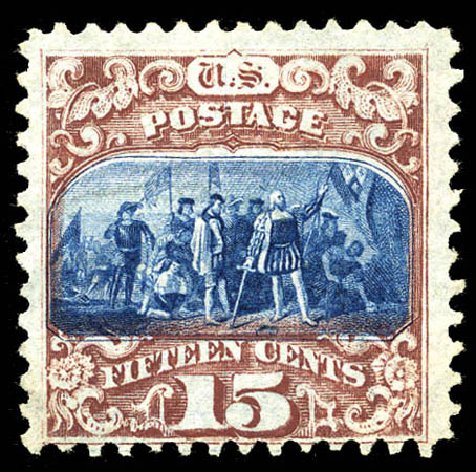 US Stamp Price Scott #119: 15c 1869 Pictorial Columbus. Matthew Bennett International, Mar 2012, Sale 344, Lot 4323