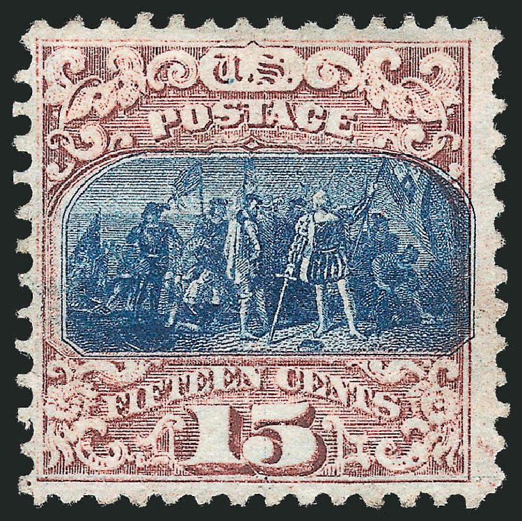 Cost of US Stamps Scott Cat. # 119 - 1869 15c Pictorial Columbus. Robert Siegel Auction Galleries, Mar 2012, Sale 1021, Lot 323