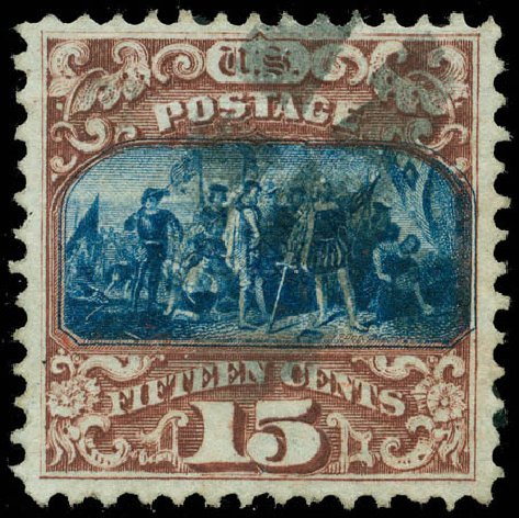 Values of US Stamps Scott Catalogue #119: 15c 1869 Pictorial Columbus. Matthew Bennett International, Jun 2008, Sale 328, Lot 626