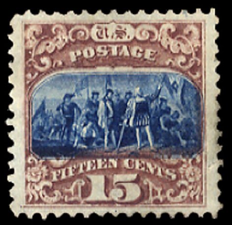 US Stamp Values Scott # 119: 15c 1869 Pictorial Columbus. Cherrystone Auctions, Nov 2009, Sale 200911, Lot 3056