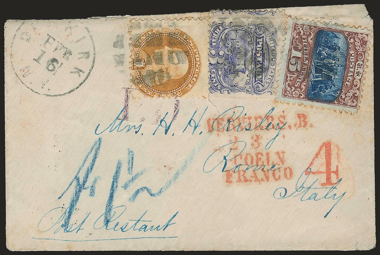 US Stamp Values Scott Cat. # 119 - 1869 15c Pictorial Columbus. Robert Siegel Auction Galleries, Jun 2009, Sale 973, Lot 126