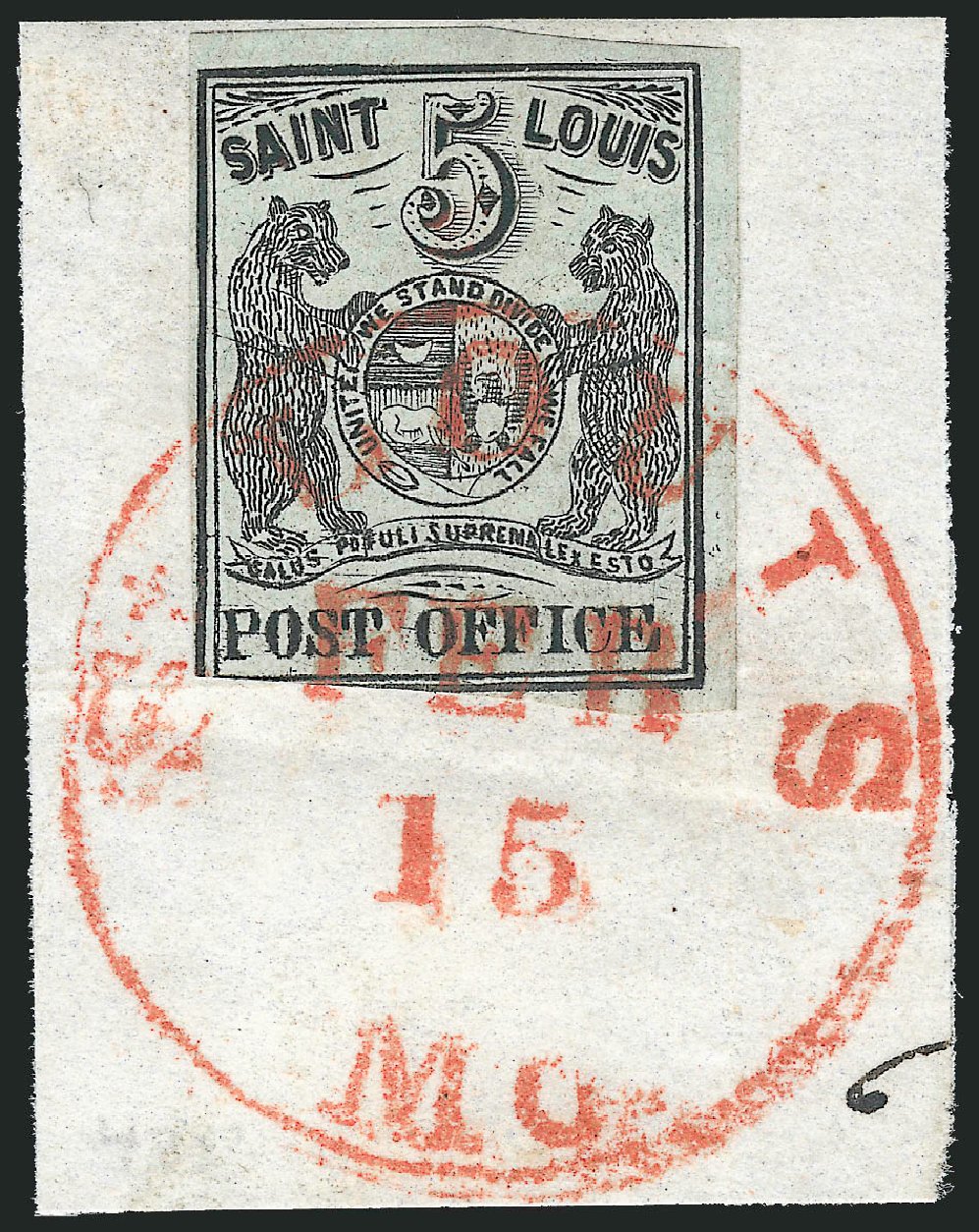Prices of US Stamps Scott Catalogue 11X1: 1845 5c St Louis Postmasters Provisional. Robert Siegel Auction Galleries, Sep 2010, Sale 993, Lot 7
