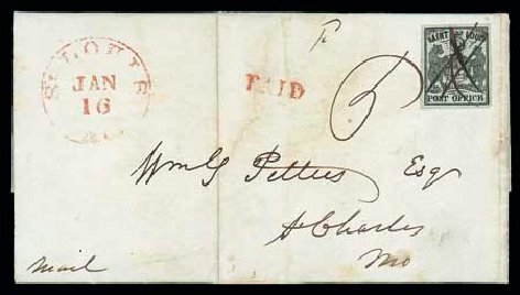 Cost of US Stamps Scott Catalogue # 11X1 - 5c 1845 St Louis Postmasters Provisional. Matthew Bennett International, Dec 2007, Sale 324, Lot 1014