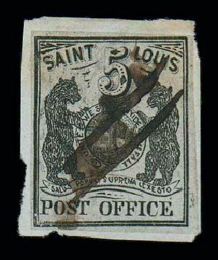 Price of US Stamp Scott Cat. 11X1: 5c 1845 St Louis Postmasters Provisional. Matthew Bennett International, Jun 2007, Sale 319, Lot 1016