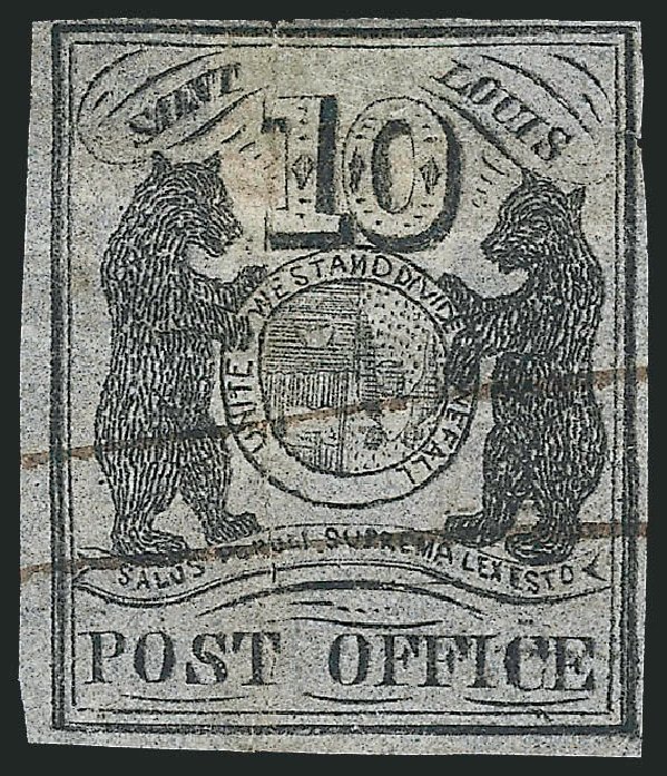 Cost of US Stamps Scott Catalog #11X8: 1846 10c St Louis Postmasters Provisional. Robert Siegel Auction Galleries, Jun 2012, Sale 1025, Lot 57