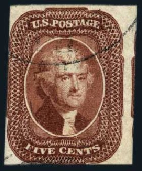 Prices of US Stamps Scott #12 - 1856 5c Jefferson. Harmer-Schau Auction Galleries, Aug 2014, Sale 102, Lot 1647