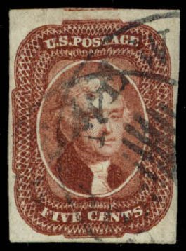 Value of US Stamp Scott Cat. # 12 - 5c 1856 Jefferson. Daniel Kelleher Auctions, Apr 2013, Sale 636, Lot 67
