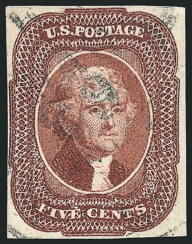 Cost of US Stamp Scott Cat. #12 - 1856 5c Jefferson. Robert Siegel Auction Galleries, Nov 2013, Sale 1061, Lot 3387