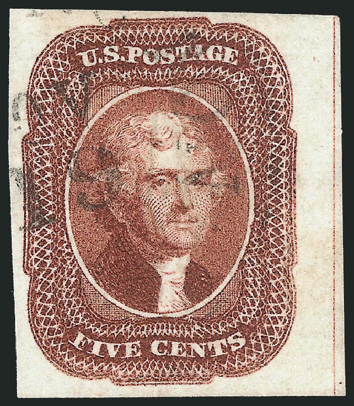 US Stamp Price Scott Cat. #12 - 1856 5c Jefferson. Robert Siegel Auction Galleries, Nov 2014, Sale 1084, Lot 3057