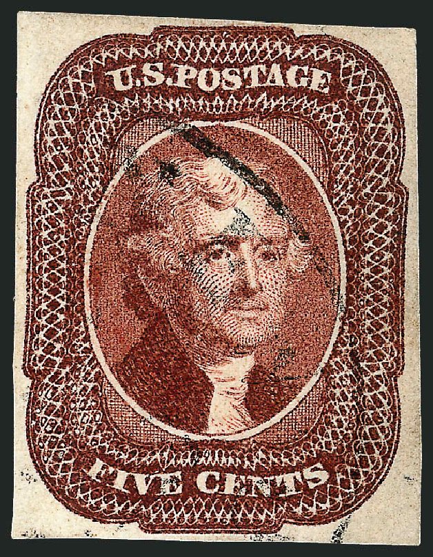US Stamp Price Scott # 12: 1856 5c Jefferson. Robert Siegel Auction Galleries, Sep 2008, Sale 962, Lot 2247