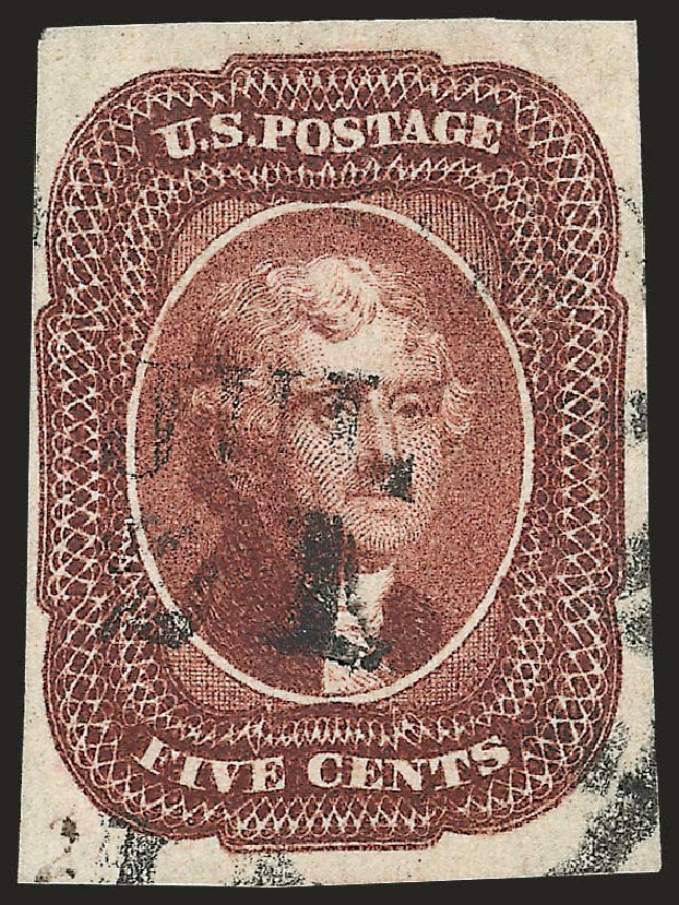 Price of US Stamp Scott Catalog 12 - 1856 5c Jefferson. Robert Siegel Auction Galleries, Apr 2010, Sale 984, Lot 97