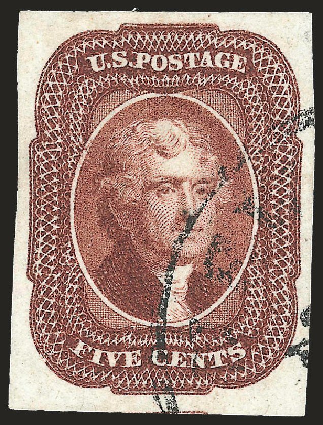 Cost of US Stamp Scott 12: 5c 1856 Jefferson. Robert Siegel Auction Galleries, Jun 2010, Sale 989, Lot 57