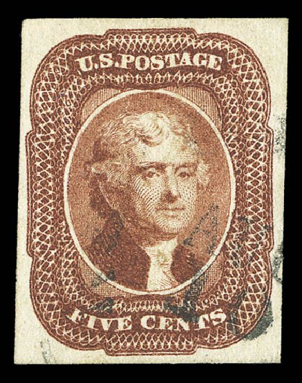 US Stamp Prices Scott Catalog # 12: 1856 5c Jefferson. Matthew Bennett International, Sep 2012, Sale 346, Lot 678