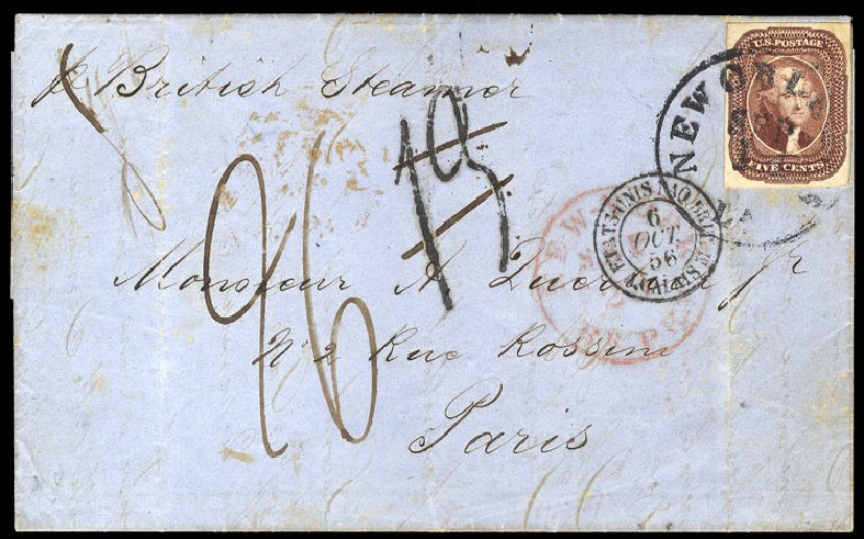 Cost of US Stamp Scott Catalogue # 12 - 1856 5c Jefferson. Cherrystone Auctions, Mar 2009, Sale 200903, Lot 28